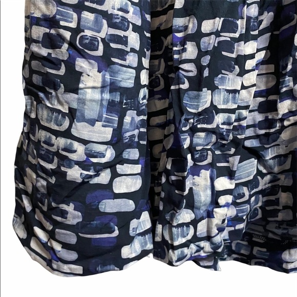 Samantha Leibowitz Blue White Geometric Suspender Skirt Plus Size XXL - Picture 6 of 13